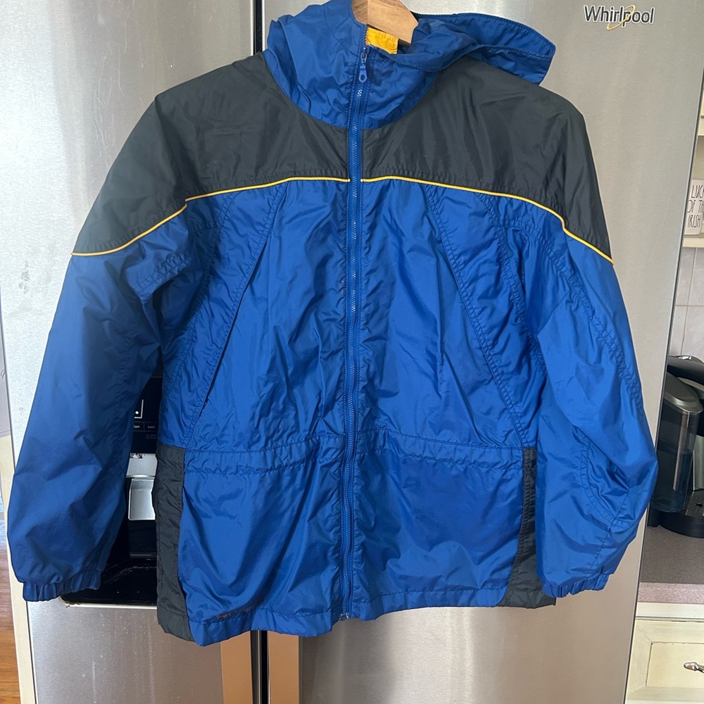 Blue and Grey Columbia Kids Rain Jacket